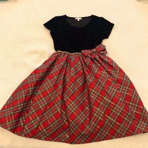 Tahari Black and red holiday dress